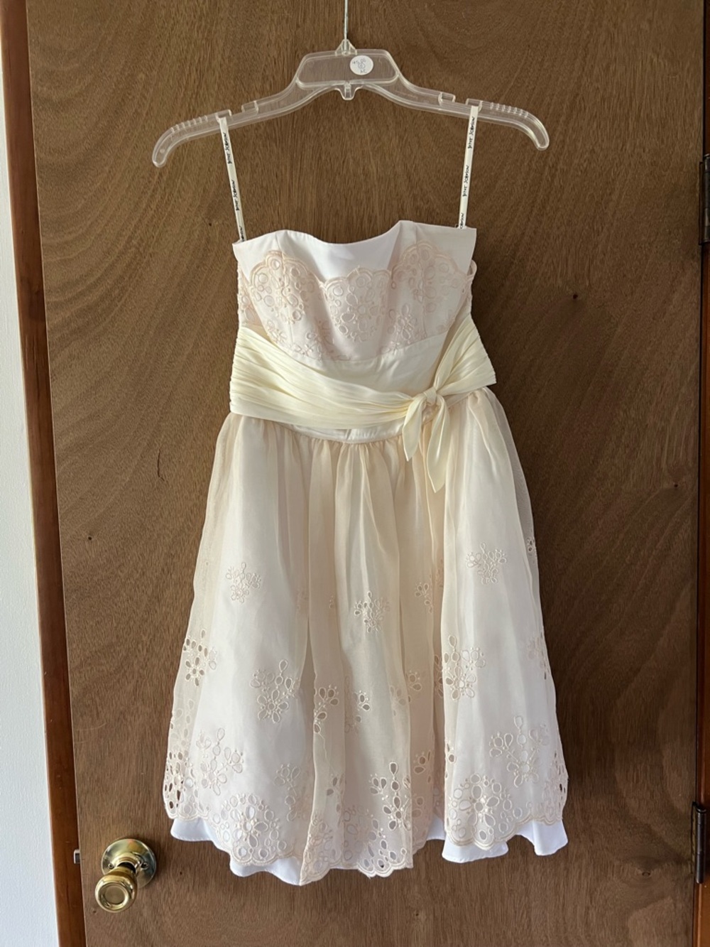 Betsey Johnson Cream Floral Eyelet Party Dress